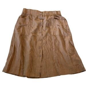 NWT Wrap London 100% Linen Skirt BoHo Bronze Brown Women’s Size 18 Cottagecore